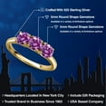 thumbnail image 2 of Gem Stone King 18K Yellow Gold Plated Silver Fancy Purple Zirconia Engagement Ring for Women | 1.38 Cttw | Round 5MM | Gemstone Birthstone | Size 5, 2 of 6