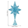 thumbnail image 6 of Gymnture Blue Glittered Christmas Tree Star Topper Decoration for Indoor Party Home, 6 of 11