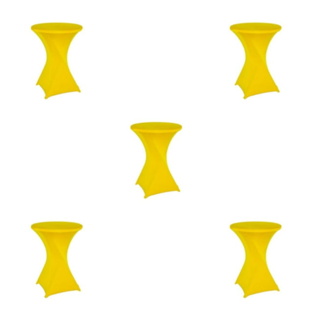 relayinert Versatile Elastic Cocktail Table Set Fitting For Any Occasion Hotel Wedding Party Table Cover yellow 5Set