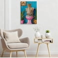 thumbnail image 4 of Leopard on Toilet Reading Newspaper Canvas Wall Art, Whimsical Maximalist Bathroom Decor, Bold Jungle Pop Artwork for Powder Room, Ready to Hang, 4 of 5