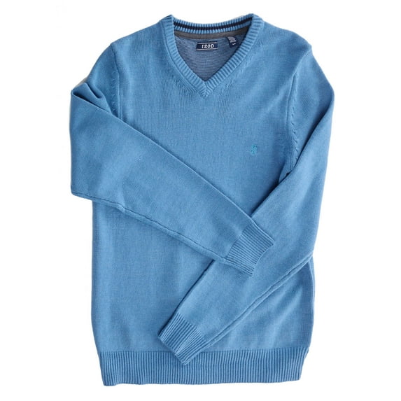 Izod Men's Premium Essentials V-Neck Sweater, Federal Blue, Small