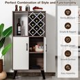 thumbnail image 4 of Costway Armoire à Bar Buffet Buffet en Bois Armoire de Rangement W / Vin Rack Noyer, 4 of 10