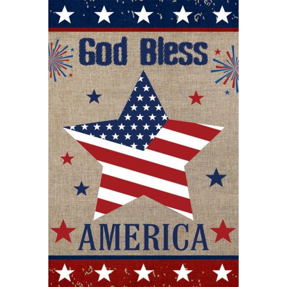 Briarwood Lane Garden Flag 12x18 For Outdoor God Bless America Star Burlap Garden Flag Flags For Outside
