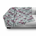 thumbnail image 3 of Chevron Soft Flannel Fleece Throw Blanket, Symmetric Stripes in Gradient Tone Arrows Classic Vintage Graphic, Cozy Plush for Indoor and Outdoor Use, 60" x 80", Turquoise Pale Grey, by Ambesonne, 3 of 6