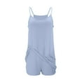 thumbnail image 6 of BLVB Womens Athletic Dress Mini Dress Built in Shorts Summer Workout Romper Dress Sleeveless Spaghetti Straps Trendy Outfit, 6 of 6