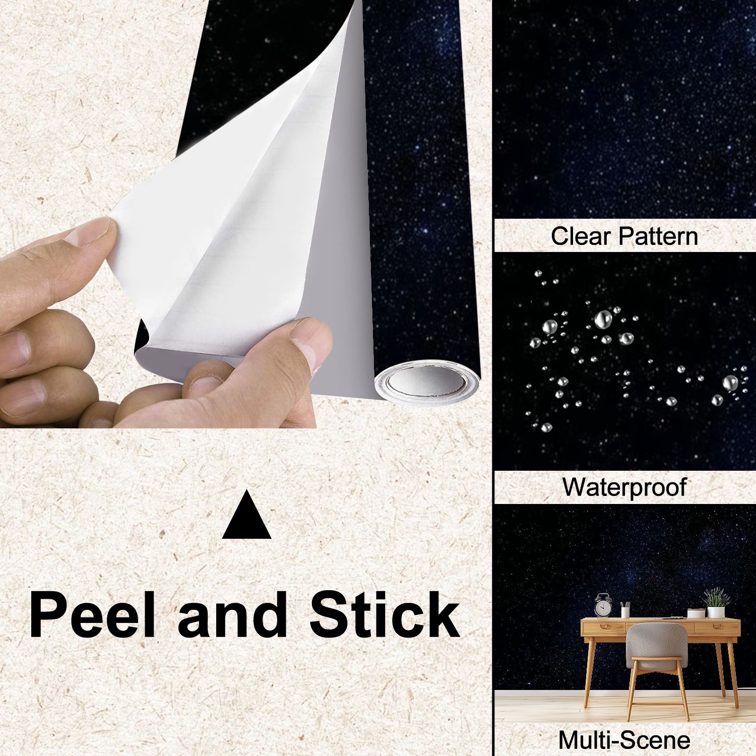 Peel and Stick Wallpaper Star Field Modern Art Wall Mural Decor Self Adhesive and Removable 100in x 144in