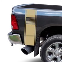 American USA Flag Racing Stripes Rear Truck Bed Vinyl Decal Sticker Sport Lines Styling Straight Lines Compatible with Most Pickup Trucks Back Graphic Sporting (11" x 35", Cream)