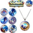 thumbnail image 2 of Collar de Sonic The Hedgehog con imagen de dibujos animados, colgante de plata, figura de anime, decoración de cuello kawaii, regalos navideños para niños al por mayor, 2 of 5
