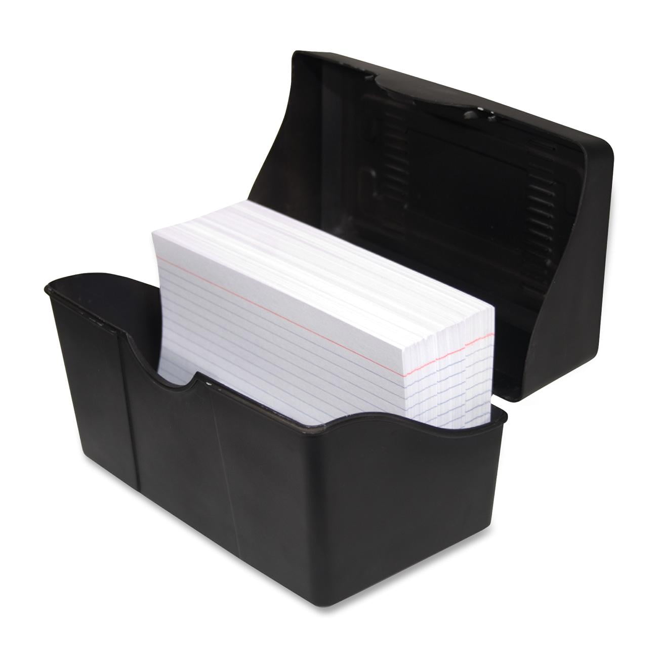 Plastic Index Card File Black 5 5/8w x 3 5/8d 300 Capacity 