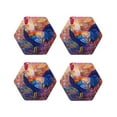thumbnail image 2 of Balery 4 Pcs Rooster Oil Paintingleather Coasters Set, Drink Table Cup Coasters For Living Room Kitchen Coffee Decor, 2 of 9