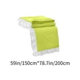 thumbnail image 3 of JeashCHAT Cooling Comforter Twin, Summer Ruffled Quilt 60"x80" Ruffle Comforter for Women, Soft Lightweight Thin Comforter for All Season, Green, 3 of 6