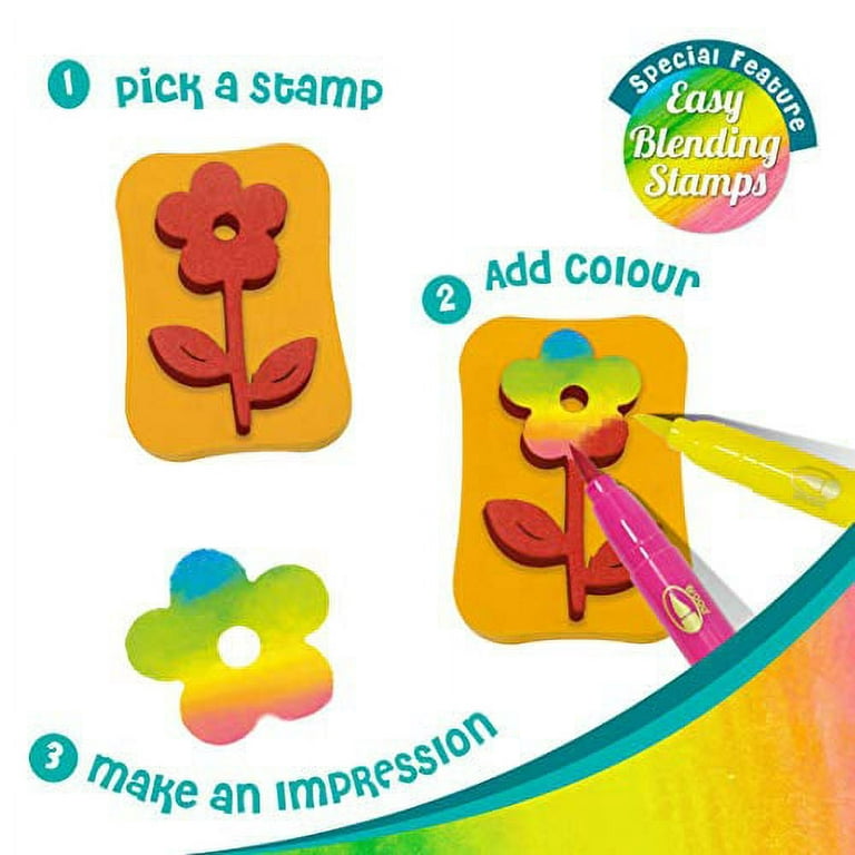  Imagimake Stamp Art - Garden - Stamps for Kids with Easy  Blending Pens, Arts and Crafts for Kids Ages 3-5