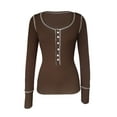 thumbnail image 4 of Qiylii Women Y2k Fairy Lace Patchwork Tee Shirts Grunge Button Bow Frill Long Sleeve Slim Fit Blouse Top Vintage Streewear, 4 of 9