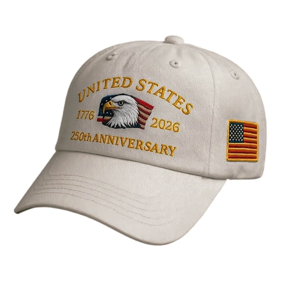 JUUNthy USA 250th Anniversary Hat, Embroidered Cotton Adjustable Baseball Cap