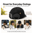 thumbnail image 3 of Pilot Goggles Baseball Cap,Unisex Korean Style Pilot Baseball Cap Black, 3 of 4