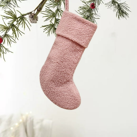 Taotanxi 18 In Christmas Stockings Rustics Christmas Stockings Thick Plushes Christmas Stocking Merry Christmas Home Decor Xmas Party Christmas Decorations Winter Gifts Pink