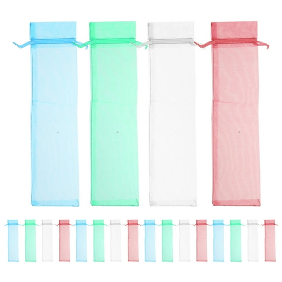 20pcs Drawstring Organza Bags for Fan Holder Folding Hand Fan Pouch Pocket Party Wedding Favor