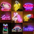 thumbnail image 3 of 1pc Neon Sign, Good Vibes Wall Light, Decoration Cool Light USB Neon Sign,13*50cm, 3 of 4