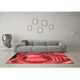 thumbnail image 3 of Ahgly Company Indoor Square Abstract Red Contemporary Area Rugs, 5' Square, 3 of 4