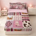 thumbnail image 2 of Erosebridal Rustic Cowgirl Zipper Queen Comforter Set with Fitted Sheet and 2 Pillowcases, Western Farmhouse Zipper Queen Comforter Set with Fitted Sheet and 2 Pillowcases, Pink Reversible, 2 of 7