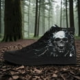 thumbnail image 3 of Coolcustomize Men's Gothic Skull Print Sneakers - White Casual Lace-Up Shoes with Black & White Design, Breathable Fabric Upper & Rubber Sole Casual Boots for Streetwear, Durable Trendy Footwear, 3 of 10