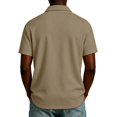 thumbnail image 4 of Fabrcox Mens Polo Shirts Short Sleeve Quarter Zip Collared Shirt Men Regular Fit Solid Color Athletic Casual Business Golf Shirt for Men with Pockets Brown XXL, 4 of 5