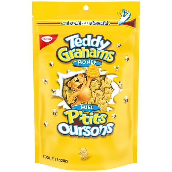 Christie, Teddy Graham Cookies, made in a peanut-free factory, school Snacks, Individually Wrapped, 200 g