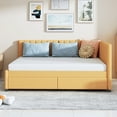 thumbnail image 2 of Aukfa Full Size Daybed with Two Storage Drawers, Upholstered Sofa Bed Frame, Yellow, 2 of 8