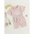thumbnail image 3 of Bagilaanoe 2pcs Toddler Baby Girl Boy Short Pants Set Short Sleeve Print T-Shirt Tops + Shorts 6M 12M 18M 24M 3T Kids Casual Summer Outfits, 3 of 8