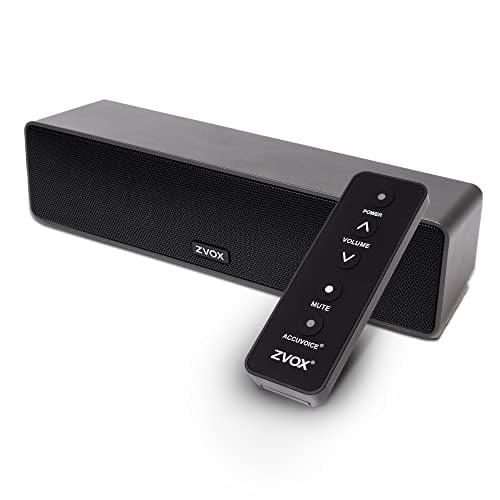 ZVOX AccuVoice AV100 Altavoz compacto con barra de sonido para TV con 6 niveles de refuerzo de voz, negro