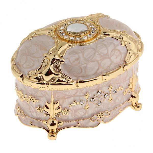 2x Aleación Caja de del tesoro Regalos de joyería Caja de almacenamiento Escritorio Ornamento Zulema Contenedor de caja de joyería