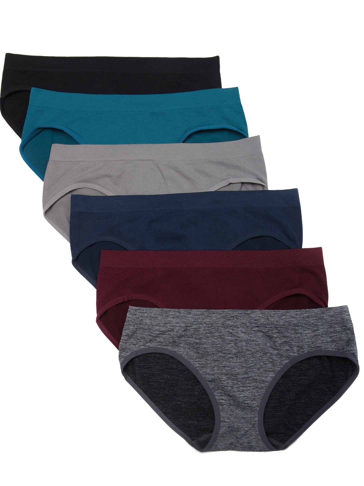 Kalon Kalon Women's 6 Pack Hipster Brief Nylon Spandex Underwear