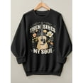 thumbnail image 3 of Christian Sweatshirt for Women Faith Worship Lyrics Letter Printed Pullover Inspirational Music, 3 of 7