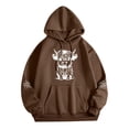 thumbnail image 1 of WEAIXIMIUNG Sweat à Capuche Zippé pour Femmes Mignon Manches Longues Adulte Imprimé Graphique Vache Pull Sweat-Shirts à Cordon, 1 of 6