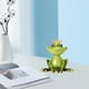 thumbnail image 2 of Figuras divertidas de ranas haciendo yoga, regalo original, adorno hecho a mano, decoración de resina verde corona, 2 of 9