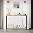 thumbnail image 5 of 105*30*81 Console Table, Sofa Tables Narrow Entryway Table with Glass Shelf and Metal Frame, 41.5” Behind Couch Table Industrial Hallway Table for Living Room, Foyer, Bedroom, Gray, 5 of 8