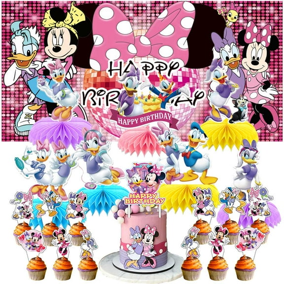 Daisy Bowtique Honeycomb Centerpieces Table Toppers Backdrop Decorations for Birthday Party Decor Supplies Banner