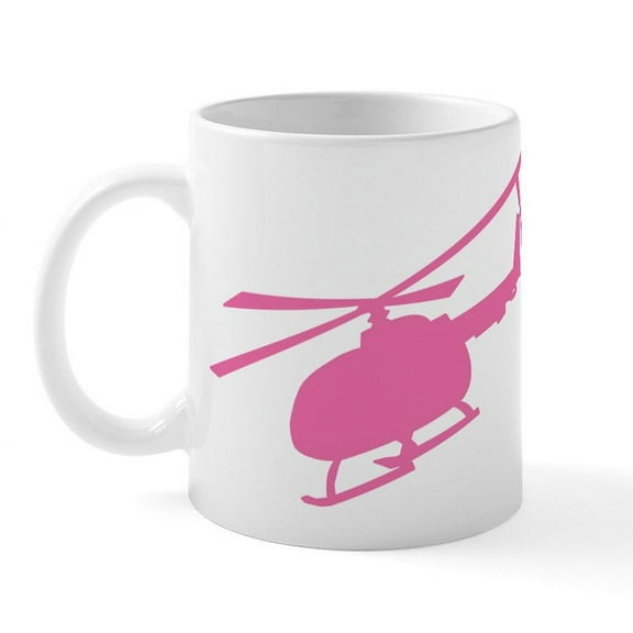 CafePress - Pink Helicopter Mug - 11 oz Ceramic Mug - Novelty Coffee Tea Cup