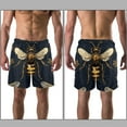 thumbnail image 3 of luoweisi Men's Beach Shorts Quick Dry Swim Trunks with Mesh Lining Bee XL, 3 of 5