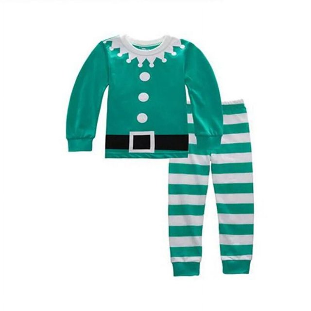 Conjunto de Pijamas de Navidad para niños y niñas, ropa de dormir de Reno y nieve, para Otoño e Invierno