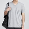 thumbnail image 4 of pstuiky camisetas de hombre, Suéter casual de manga corta con cuello en V y cuello en V para hombre camisas casuales para hombre xl, 4 of 4