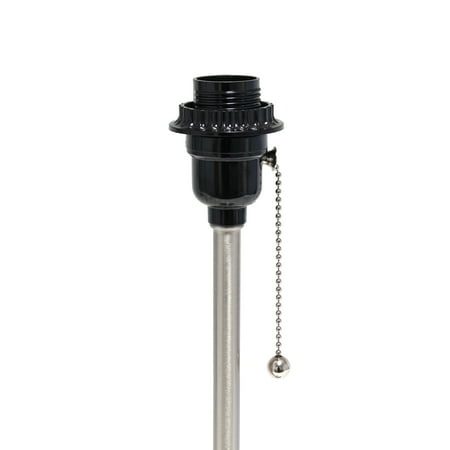 Limelights - Stick Lamp with USB charging port and Fabric Shade - Silver/Tan