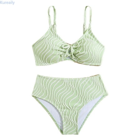 Kureaily Girls Summer Cute Crisscross To Dyeing Printing Floral Print Swimsuit 8-9 Years