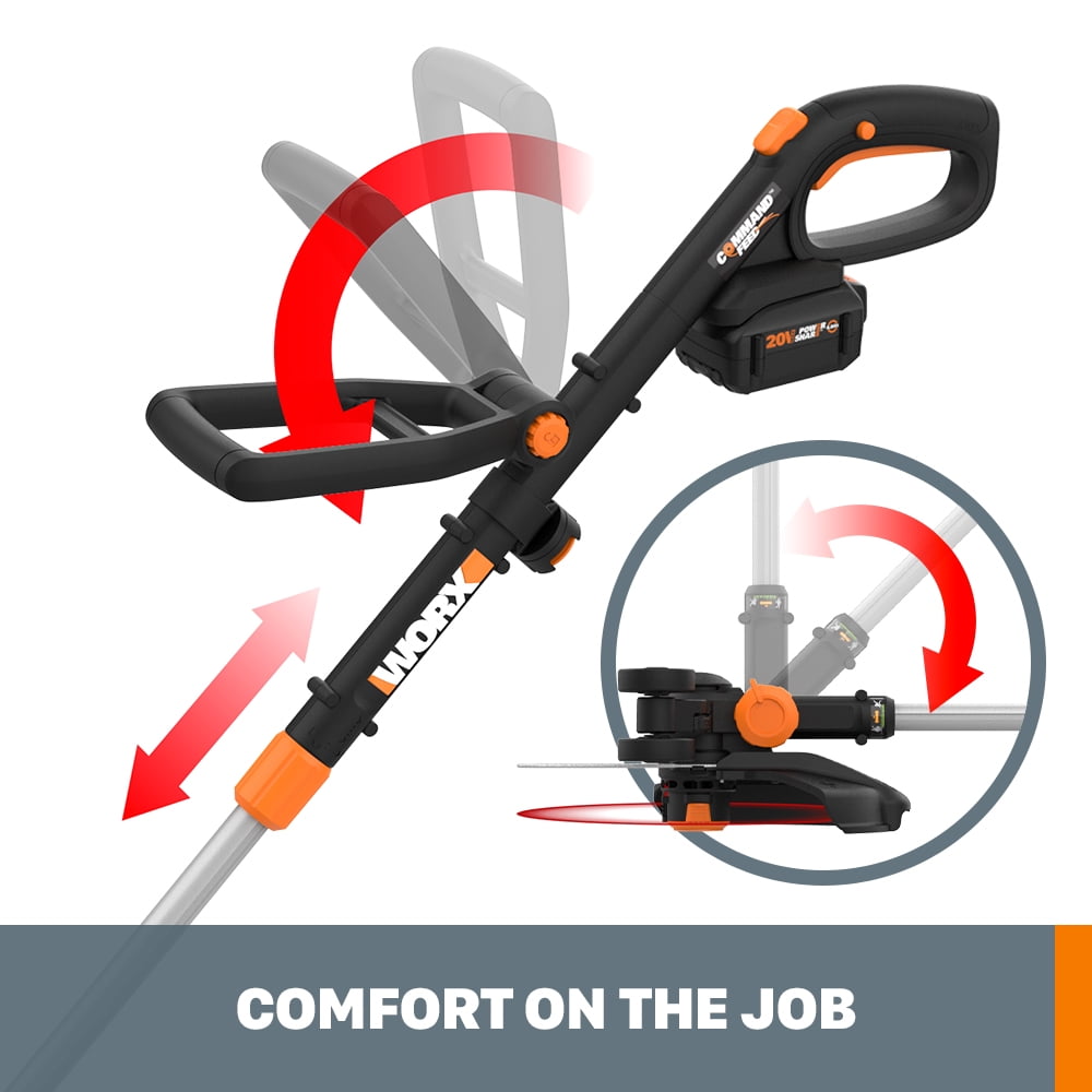 Restored Worx WG170.3 20V PowerShare Cordless 12" Grass and Weed String Trimmer and Edger with Battery and Charger (Refurbished)