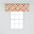 thumbnail image 2 of Ambesonne Polka Dots Valance Pack of 2, Cartoon Mushrooms, 54"X18", Ivory Red Tan, 2 of 4