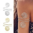 thumbnail image 2 of ZOYONE Alloy Spiral Armband Swirl Upper Arm Cuff Armlet Bangle Bracelet Egyptian Costume Accessory for Women Gold Silver Color, 2 of 11