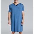 thumbnail image 2 of Chemise Longue, Pyjama, Col en V, Manches Courtes, Poches Poitrine à Col Uni, Respirant, Pull, 2 of 4
