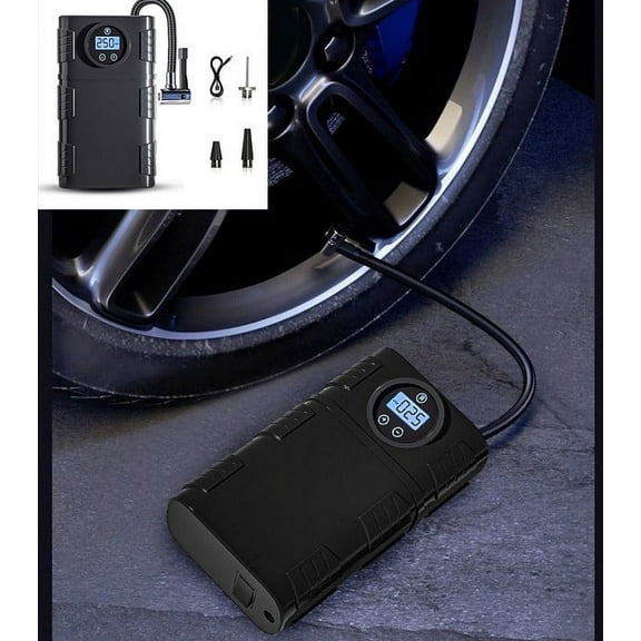Wireless Intelligent Car Tire Inflator Pump, 35L/min, 150PSI Max, 4000mAh Battery, 12V Portable Air Compressor for Vehicles, 25cm Hose, 90W, with Nozzle & Accessories