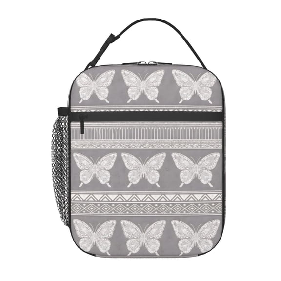 Mother Day Boho Butterfly Lunch Bag Portable Thermal Lunch Box for Men and Women