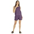 thumbnail image 2 of Bimba Womens Solid Sleepwear Set 2 Pcs Short & Top Casual Nightwear Loose Fit Loungewear, 2 of 7